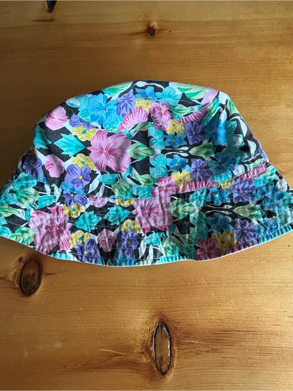 4 for $25- Vintage 90s Vibrant All-Over Floral Bucket Hat